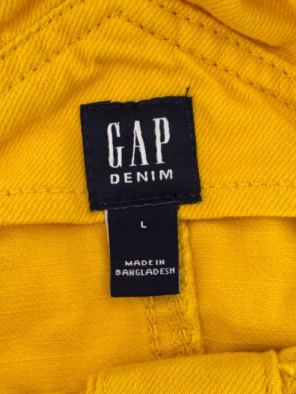 GAP Kids Girls Yellow Denim Overall Dress Large Adjustable Like New - Picture 3 of 4